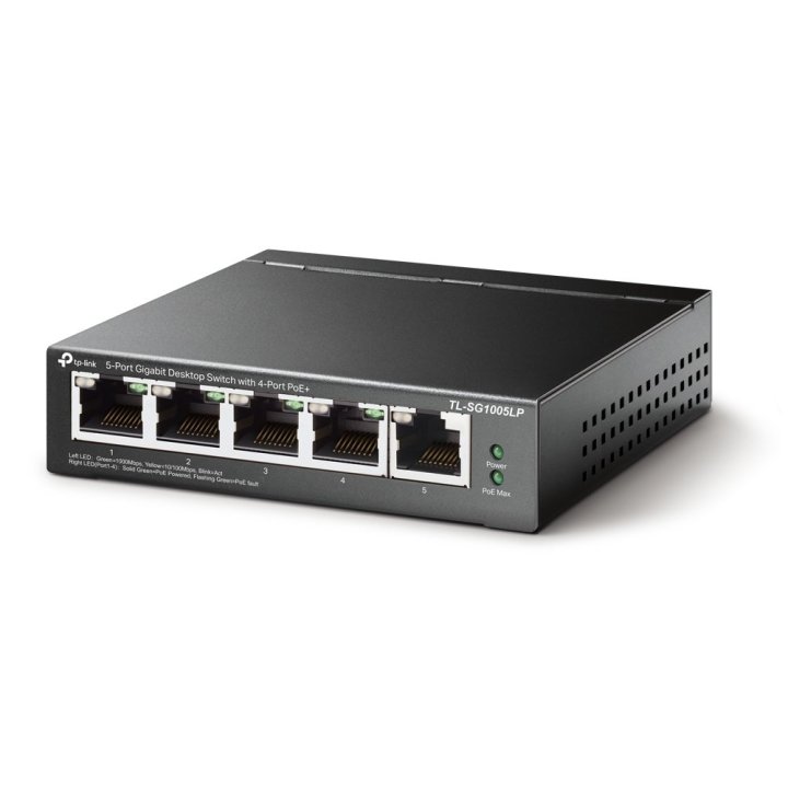 Switch No Gestionable Tp-link Tl-sg1005lp 5p Giga 4p Poe+(40w) Sobremesa Carcasa Metalica