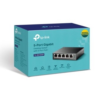 Switch No Gestionable Tp-link Sg1005p 5p Giga 4p Poe (56w) Sobremesa No Rack Carcasa Metalica 2