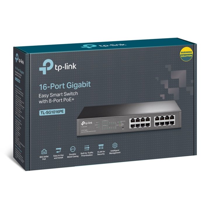 Switch Semigestionable Tp-link Sg1016pe 16p (con 8p Poe+) Carcasa Metalica Giga 19" Rack