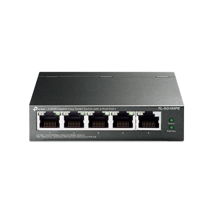 Switch Semigestionables Poe+ Tp-link Sg105pe 5p Gigabit 4p Poe+ Total Poe 65w Carcasa Metalica