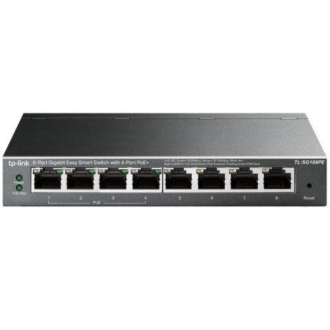 Switch Semigestionable Tp-link Sg108pe 8p Giga Alimentacion Poe 55w Carcasa Metalica