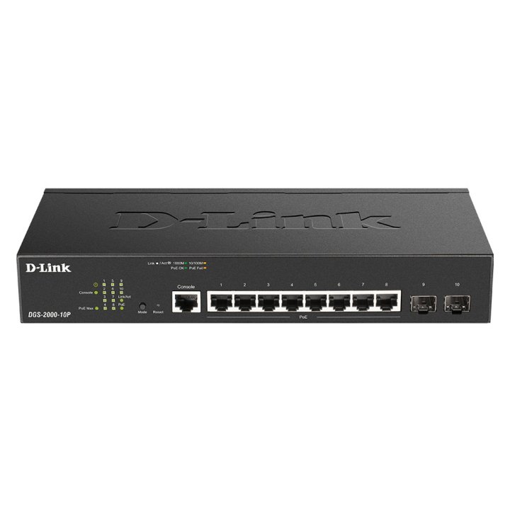 Switch Gestionable D-link L2 l3 Dgs-2000-10p 8p Giga Poe (65w) + 2p Sfp