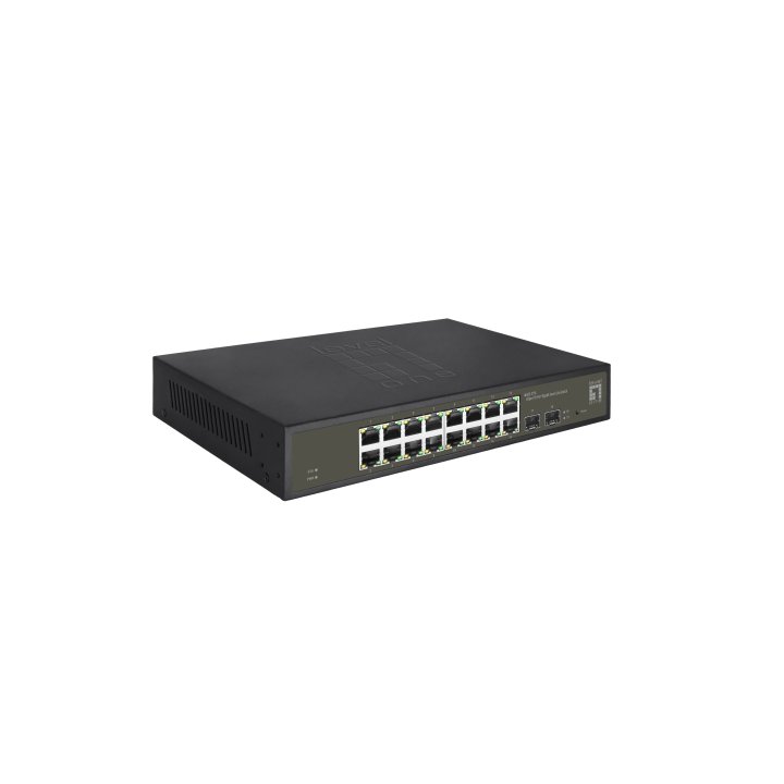 Switch Semigestionable Level One Hilbert 16p Giga + 2p Sfp Giga Carcasa Metalica
