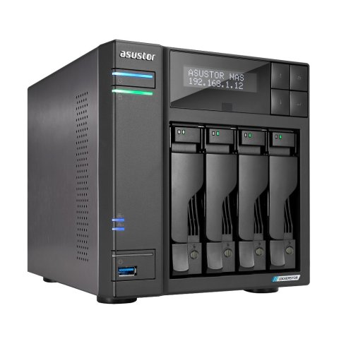 Servidor Nas Asustor Lockerstor As6704t 4 Bahias 3.5" 4 X M.2 Nvme Celeron N5105 Quad Jasper Lake 2.0ghz 4gb 2x2.5gbe Pciex1 