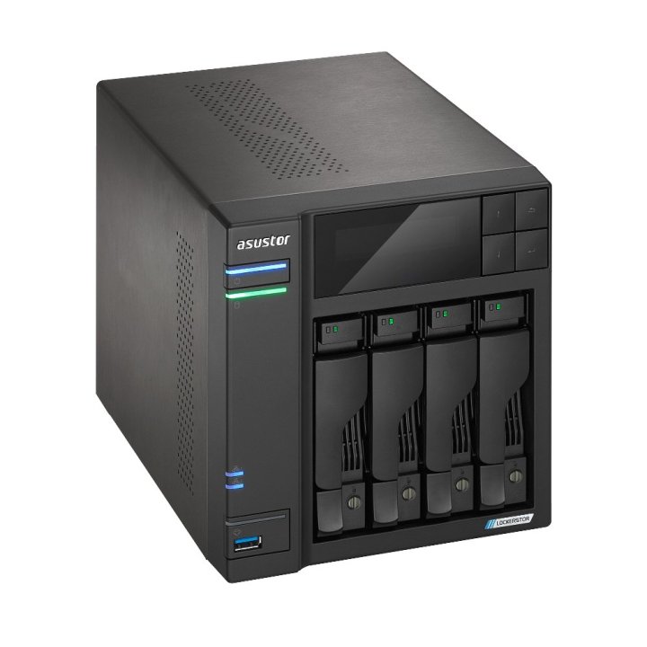 Servidor Nas Asustor Lockerstor As6704t 4 Bahias 3.5" 4 X M.2 Nvme Celeron N5105 Quad Jasper Lake 2.0ghz 4gb 2x2.5gbe Pciex1 