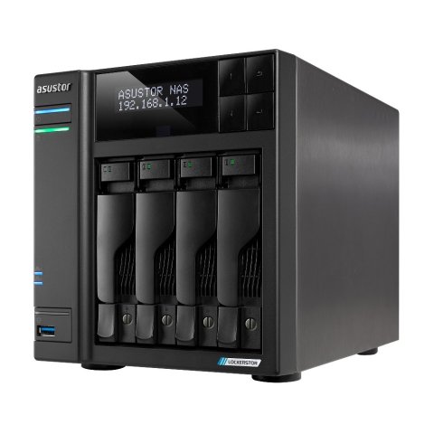 Servidor Nas Asustor Lockerstor As6704t 4 Bahias 3.5" 4 X M.2 Nvme Celeron N5105 Quad Jasper Lake 2.0ghz 4gb 2x2.5gbe Pciex1 