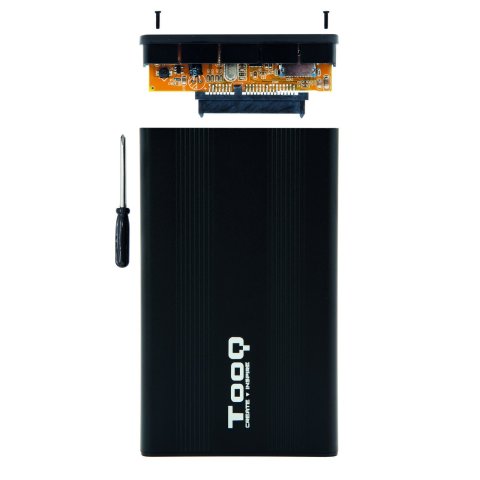 Caja Externa 2.5" Usb 2.0 Tooq Tqe-2510b 2,5" Para Hd De Hasta 9,5 Sata Usb 2.0 Negra