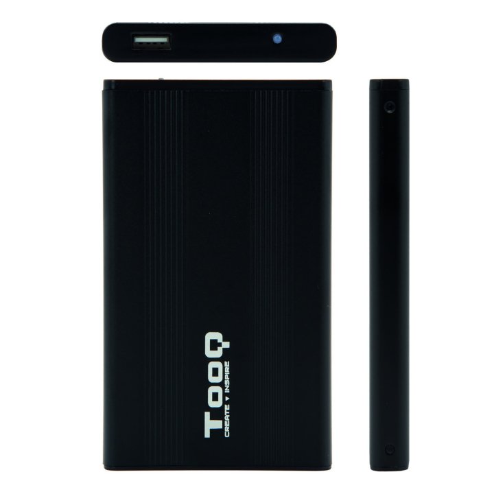 Caja Externa 2.5" Usb 2.0 Tooq Tqe-2510b 2,5" Para Hd De Hasta 9,5 Sata Usb 2.0 Negra