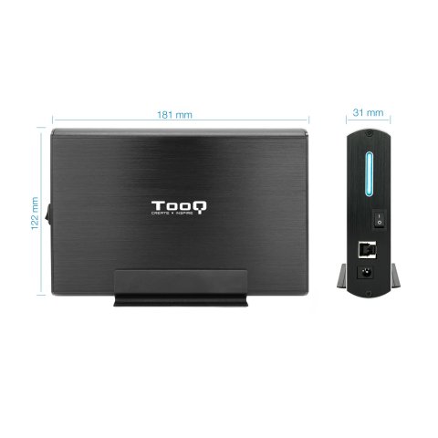 Caja Externa 3.5" Usb 3.0 Tooq Tqe-3531b Para Hd 3,5" Sata Usb 3.0 3.1 Gen1 Negra