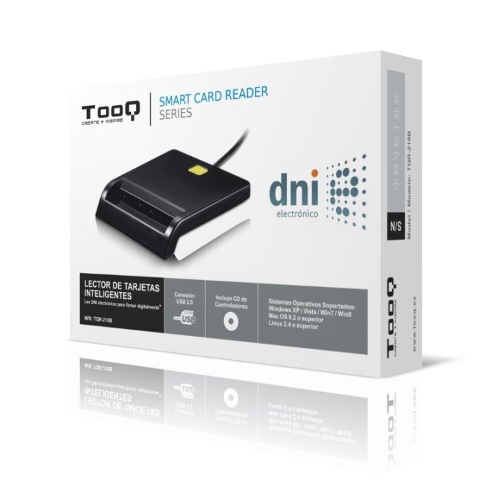 Lector Externo De Dnie Tooq Tqr-210b Usb 2.0 Color Negro