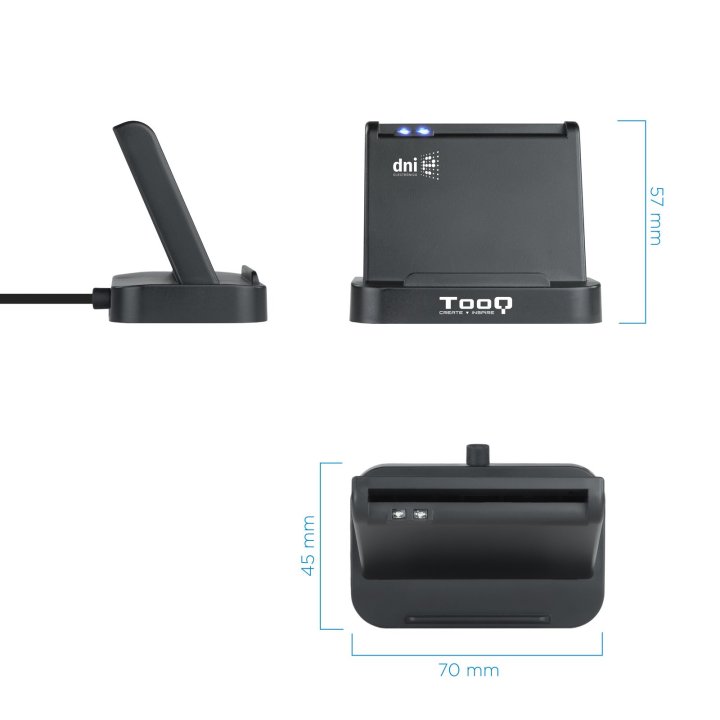 Lector Tarjetas Dnie Tooq Vision Tqr-220b Usb 2.0 Negro
