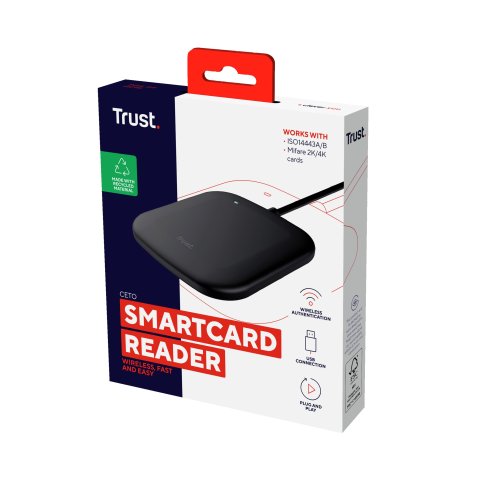 Lector De Tarjetas Externo Dni Contactless Trust Ceto Compatible Con Dnie 3.0 Usb 2.0 Negro 24736