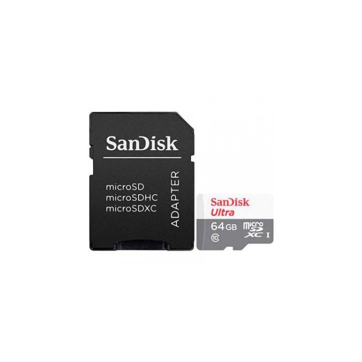 Memoria Sd Micro 64gb Sandisk Ultra® Microsdxc + Sd Adapter 100mb s Class 10 Uhs-i Sdsqunr-064g-gn3ma