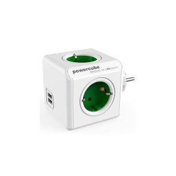 Powercube Original  2 Usb 5 Tomas De Corriente.  Regleta Color White green 2
