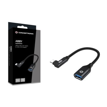 Adaptador Usb-c Conceptronic Abby19b A 1xusb-a 3.2 10 Gbps Hembra Otg Angulo De 90º 2