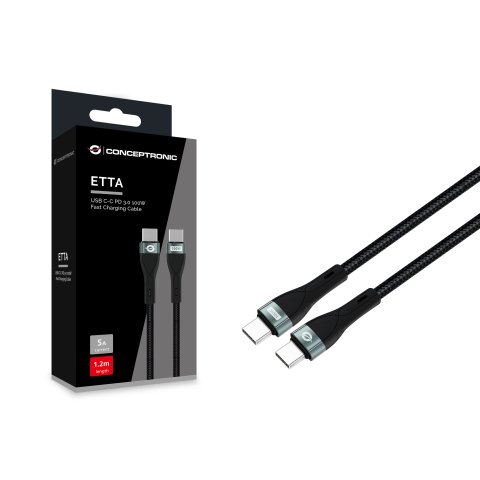 Cable Usb-c Macho A Usb-c Macho 1.2m Conceptronic Pd 3.0 100w 20v 5a 480mbps E-mark 