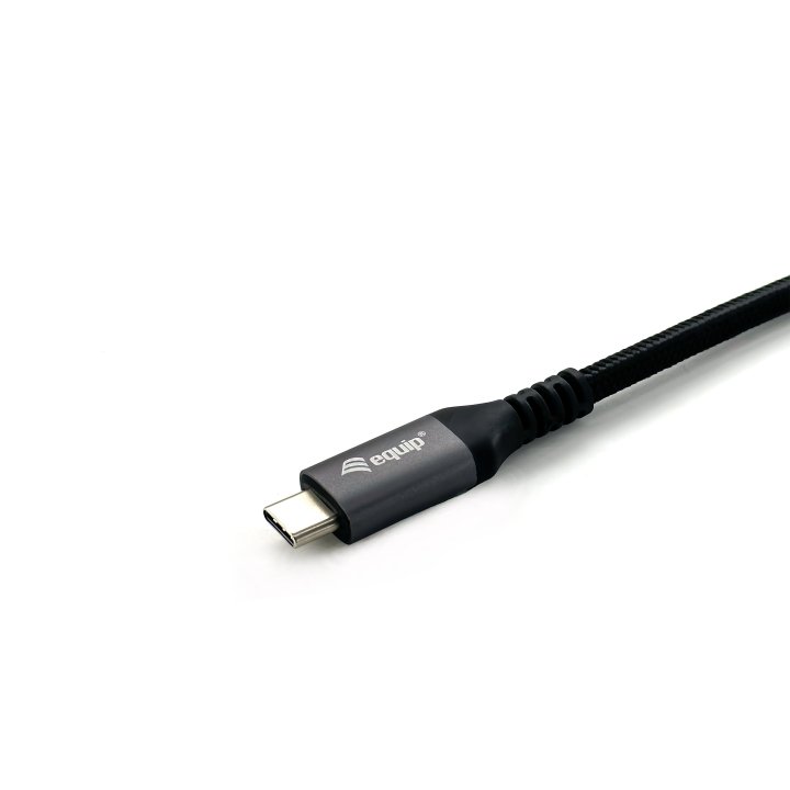 Cable Alargo Usb-c Macho Usb-c Hembra Usb 3.2 Gen 2 0,5m Transferencia 10g 4k  Carcasa Aluminio Algodon Trenzado Negro