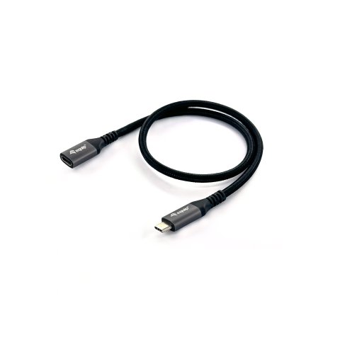 Cable Alargo Usb-c Macho Usb-c Hembra Usb 3.2 Gen 2 1m Transferencia 10g 4k  Carcasa Aluminio Algodon Trenzado Negro
