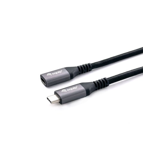 Cable Alargo Usb-c Macho Usb-c Hembra Usb 3.2 Gen 2 1m Transferencia 10g 4k  Carcasa Aluminio Algodon Trenzado Negro