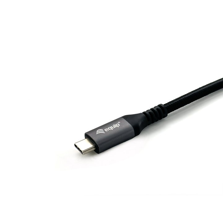 Cable Alargo Usb-c Macho Usb-c Hembra Usb 3.2 Gen 2 1m Transferencia 10g 4k  Carcasa Aluminio Algodon Trenzado Negro