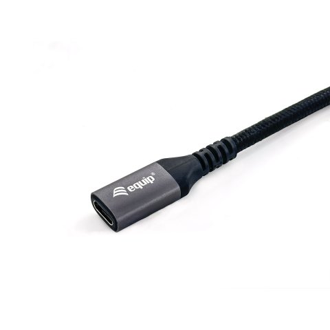 Cable Alargo Usb-c Macho Usb-c Hembra Usb 3.2 Gen 2 1m Transferencia 10g 4k  Carcasa Aluminio Algodon Trenzado Negro