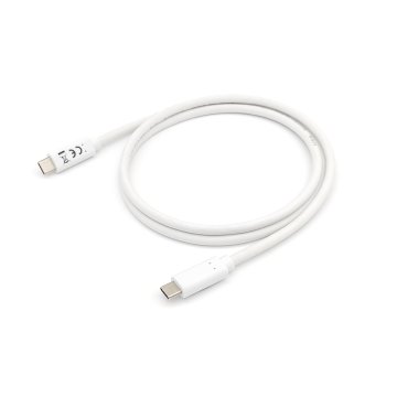Cable Usb-c Macho Usb-c Macho Usb 3.2 1m Transferencia 5g 3a (60w) Color Blanco 2