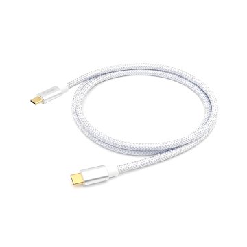 Cable Usb-c Macho Usb-c Macho Usb 3.2 0.5m Transferencia 10g 5a (100w) Color Blanco 2