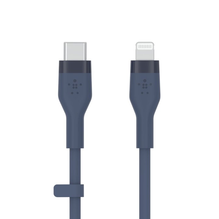 Cable Belkin Caa009bt1mbl Usb-c A Lightning Silicona Clip 1m Azul