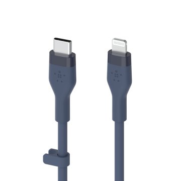 Cable Belkin Caa009bt1mbl Usb-c A Lightning Silicona Clip 1m Azul 2