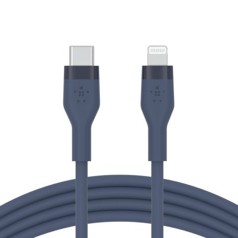 Cable Belkin Caa009bt1mbl Usb-c A Lightning Silicona Clip 1m Azul