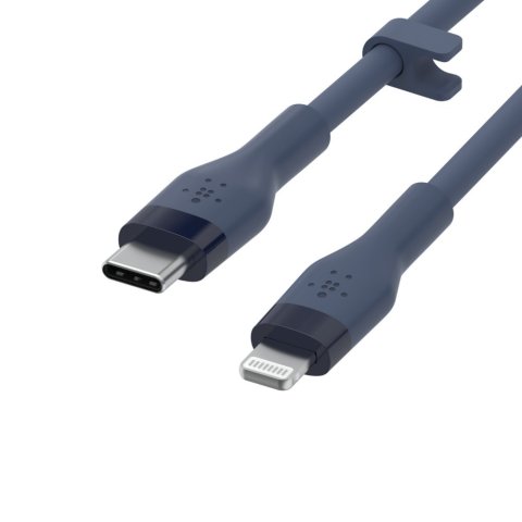 Cable Belkin Caa009bt1mbl Usb-c A Lightning Silicona Clip 1m Azul