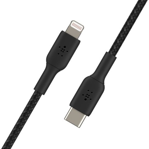 Cable Belkin Caa004bt1mbk Usb-c A Lightning Trenzado Boost Charge 1m Color Negro
