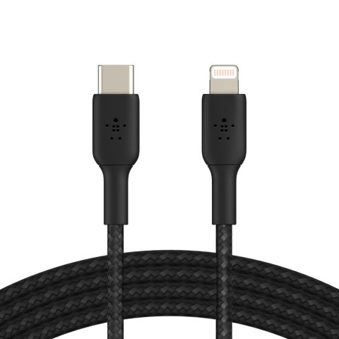 Cable Belkin Caa004bt1mbk Usb-c A Lightning Trenzado Boost Charge 1m Color Negro
