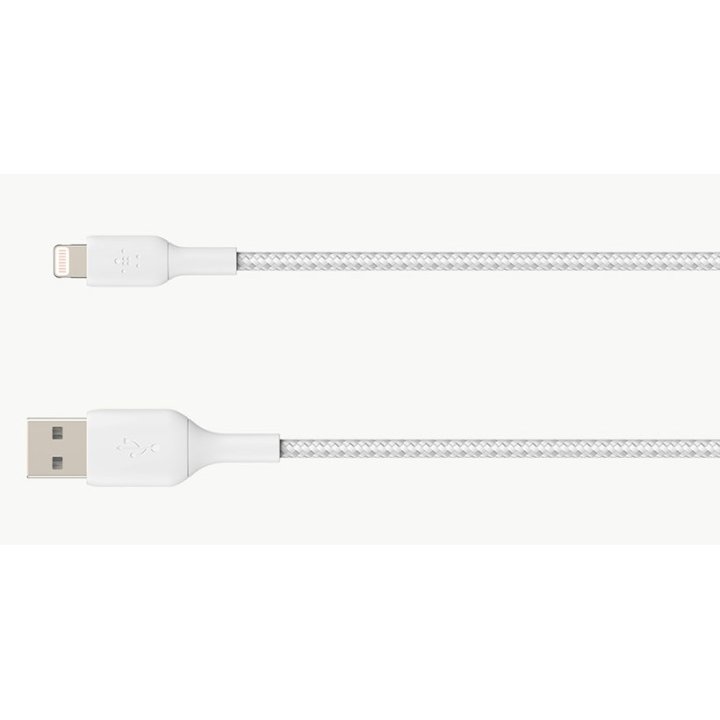 Cable Belkin Caa002bt1mwh Lightning Usb-a Trenzado Boost Charge 1m Blanco