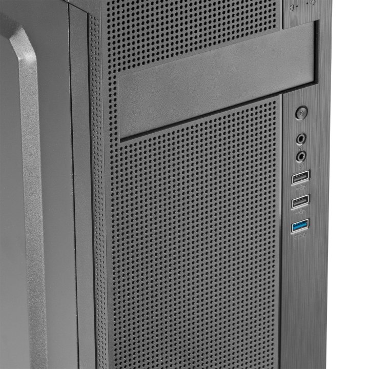 Caja Atx Semitorre Tacens Ferrox Black Frontal Con Diseño De Rejilla Bahia Externa 5.25" 2xusb 3.0 1xusb 2.0 Sin Fuente De Al