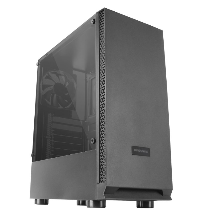 Caja Atx Semitorre Mars Gaming Mcn2 Color Grafito Frontal Liso Ventana Lateral Completa Sin Fuente De Alimentacion