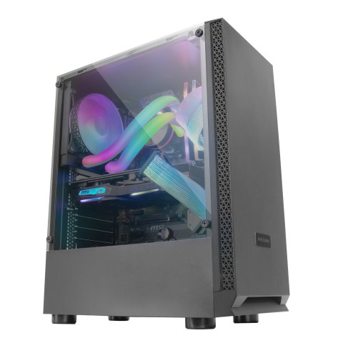 Caja Atx Semitorre Mars Gaming Mcn2 Color Grafito Frontal Liso Ventana Lateral Completa Sin Fuente De Alimentacion