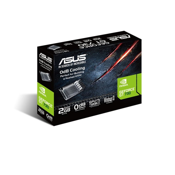 Vga Asus Gt730-sl-2gd5-brk Gddr5 Vga, Dvi, Hdmi 2560x1600 Clock 902 Mhz Memory 5010 Mhz 64bit