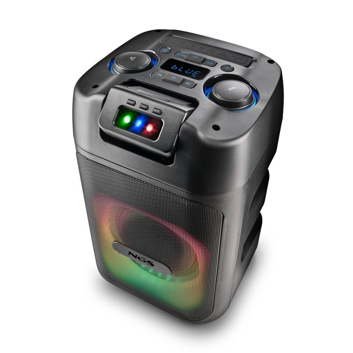Altavoz Portatil Ngs Wild Club  80w Con Luces Láser Compatible Con Tecnología Bt Y Tws.  Bateria