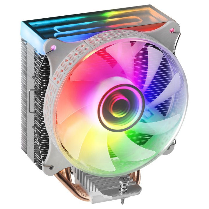 Ventilador Con Disipador De Cpu Mars Gaming Mcpu-vr White Diseño Doble Espejo Infinito 4 Headpipes Tdp 180w Ventilador Argb M