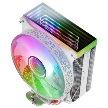 Ventilador Con Disipador De Cpu Mars Gaming Mcpu-vr White Diseño Doble Espejo Infinito 4 Headpipes Tdp 180w Ventilador Argb M 2