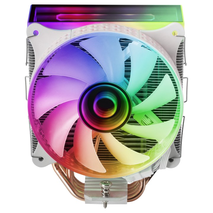 Ventilador Con Disipador De Cpu Mars Gaming Mcpu-vr White Diseño Doble Espejo Infinito 4 Headpipes Tdp 180w Ventilador Argb M