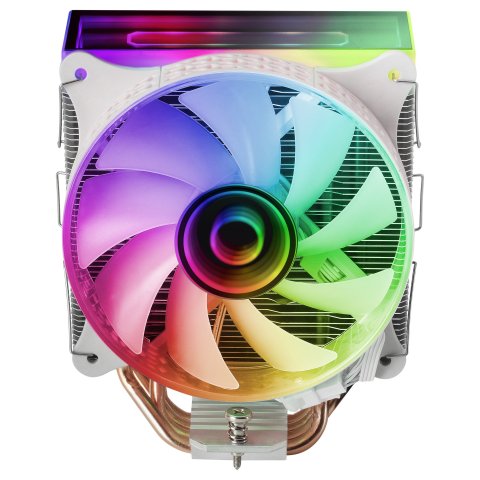 Ventilador Con Disipador De Cpu Mars Gaming Mcpu-vr White Diseño Doble Espejo Infinito 4 Headpipes Tdp 180w Ventilador Argb M