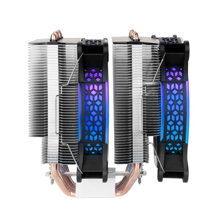 Ventilador Con Disipador Para Cpu Mars Gaming Mcpu-xt Black Dual Argb 6 Heatpipes Tdp 300w Doble Disipador De De Alta Densida
