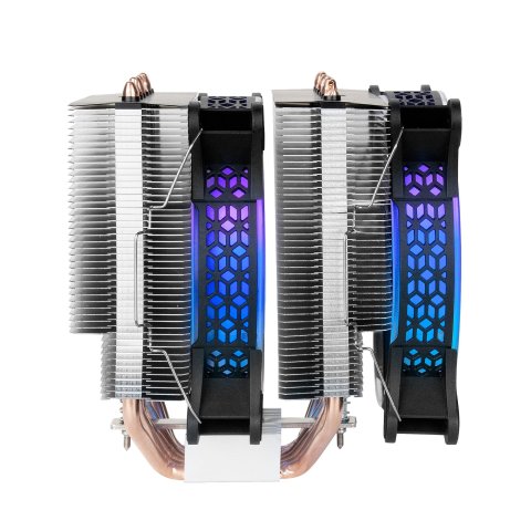 Ventilador Con Disipador Para Cpu Mars Gaming Mcpu-xt Black Dual Argb 6 Heatpipes Tdp 300w Doble Disipador De De Alta Densida
