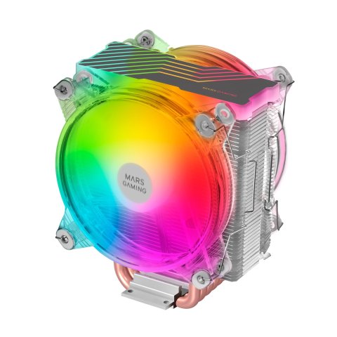 Ventilador Con Disipador Para Cpu Mars Gaming Mcpu66 Iluminacion Triple Argb 6 Heatpipes Disipador De Aluminio 2xventilador P
