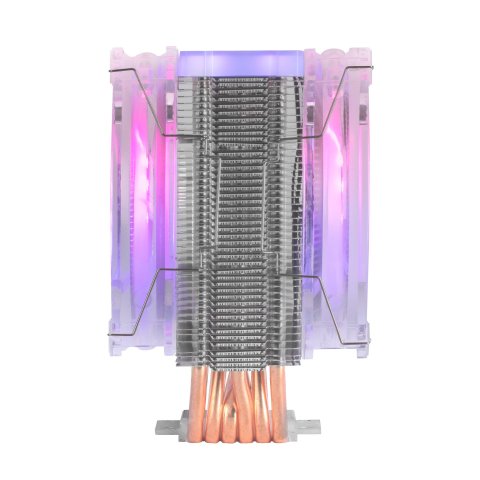 Ventilador Con Disipador Para Cpu Mars Gaming Mcpu66 Iluminacion Triple Argb 6 Heatpipes Disipador De Aluminio 2xventilador P