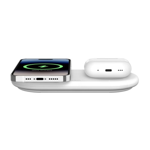 Base De Carga Inalambrica Doble Belkin Wiz021vfwh 15w Qi2 Boost Charge Color Blanco