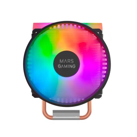 Ventilador Con Disipador Para Cpu Mars Gaming Mcpu44 Black Iluminacion Dual Argb 4 Heatpipes Disipador De Aluminio Ventilador