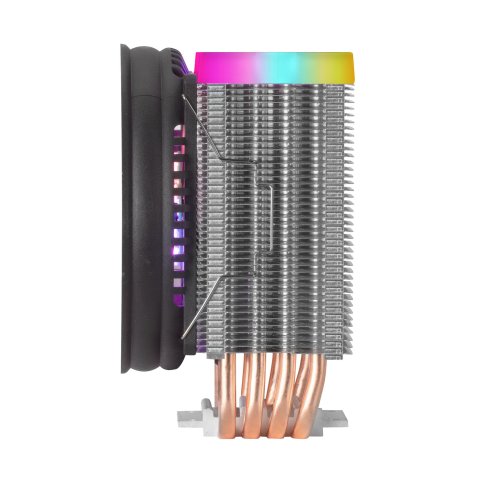 Ventilador Con Disipador Para Cpu Mars Gaming Mcpu44 Black Iluminacion Dual Argb 4 Heatpipes Disipador De Aluminio Ventilador